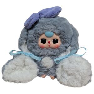 Baby Three Gray Bunny Plush Kawaii Blind Box Doll Keychain Cute Collectible